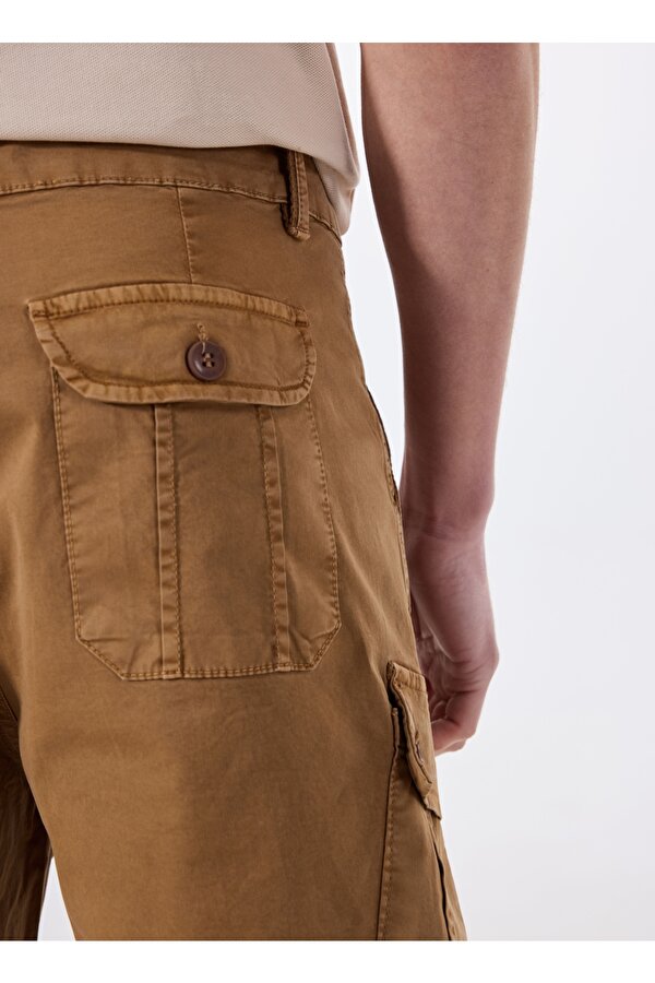 Normal Bel Standart Deve Tüyü Erkek Kargo Şort J4SM-SHT7208