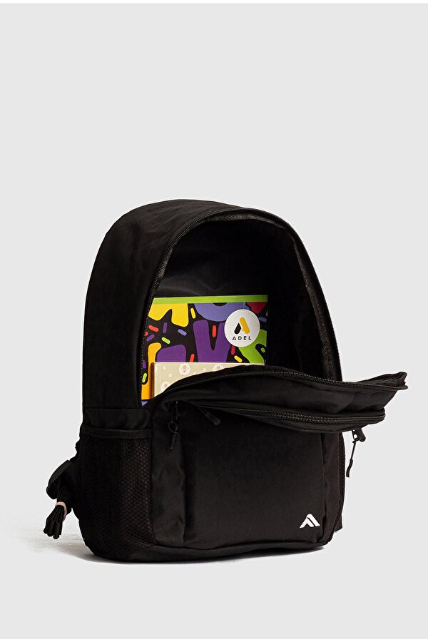 nil-06 Unisex Çok Gözlü Geniş Hacimli Terletmeyen Ortopedik Sırt Destekli Lise Ortaokul İlkokul Okul Çantası SİYAH