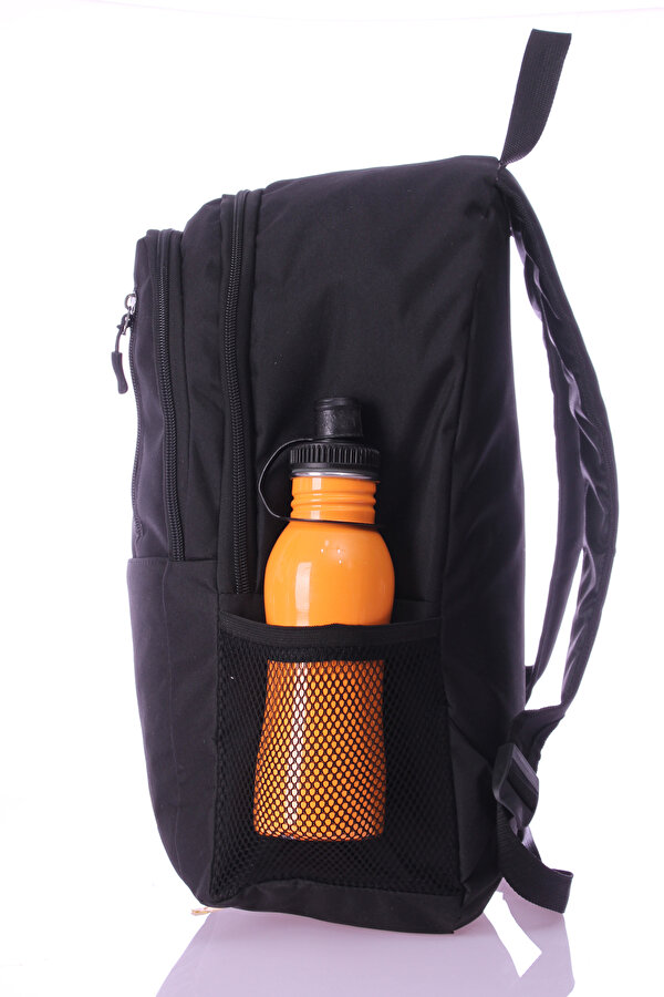 nil-06 Unisex Çok Gözlü Geniş Hacimli Terletmeyen Ortopedik Sırt Destekli Lise Ortaokul İlkokul Okul Çantası SİYAH