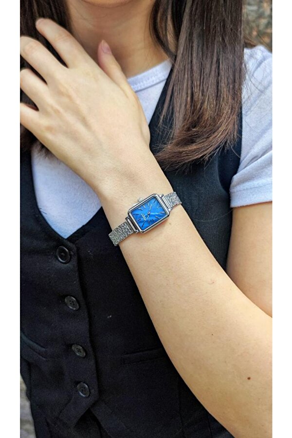 LC07815 Dikdörtgen 6 Renk Hasır Kordon Kadın Kol Saati