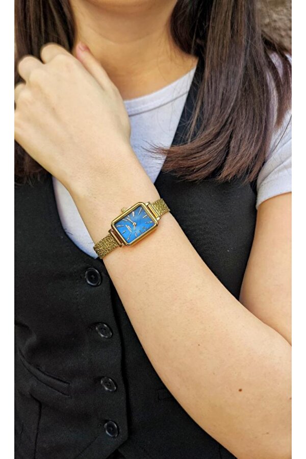 LC07815 Dikdörtgen 6 Renk Hasır Kordon Kadın Kol Saati