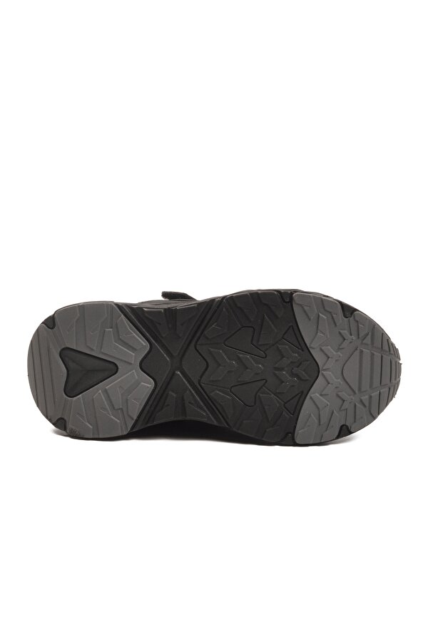 Siyah Cırtlı Hafif Esnek Erkek Çocuk Spor Ayakkabı 1987 F