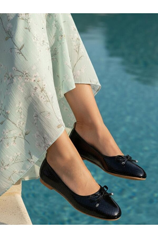 Serena Trend Fiyonklu Kadın Babet Ofis Ayakkabısı Yazlık Şık Babet