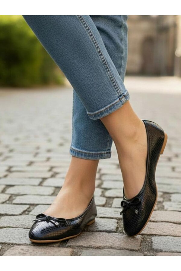 Serena Trend Fiyonklu Kadın Babet Ofis Ayakkabısı Yazlık Şık Babet