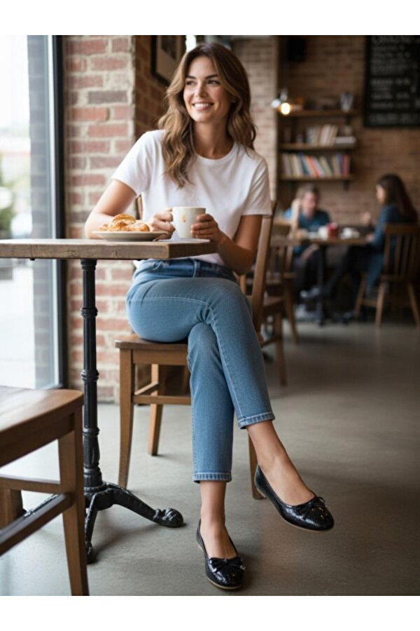 Serena Trend Fiyonklu Kadın Babet Ofis Ayakkabısı Yazlık Şık Babet