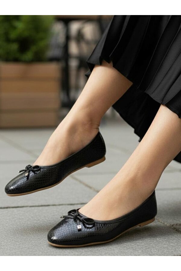 Serena Trend Fiyonklu Kadın Babet Ofis Ayakkabısı Yazlık Şık Babet