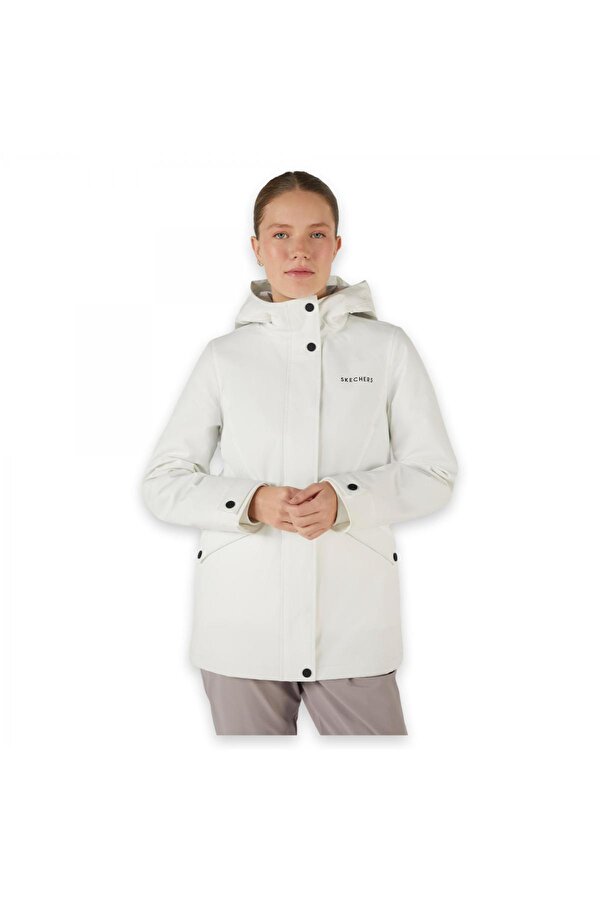 S242041 W Outerwear Padded Jacket Beyaz Kadın Mont