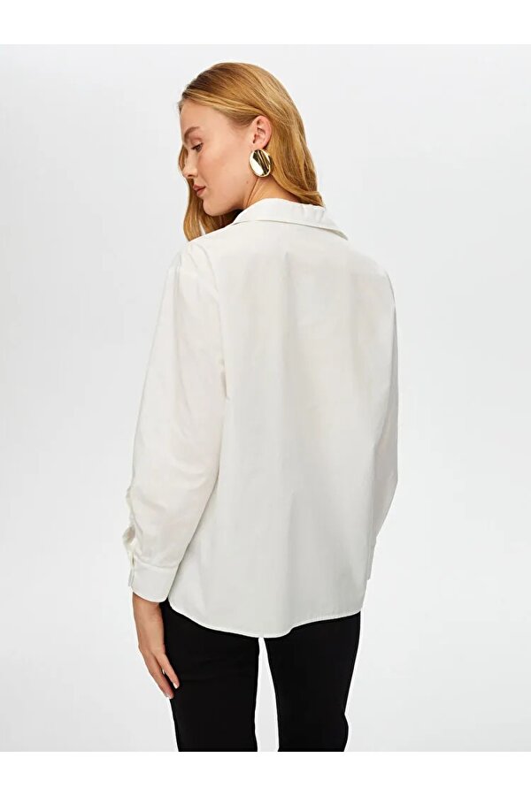 Baskı Ve Nakış Detaylı Poplin Kadın Gömlek US25GML002