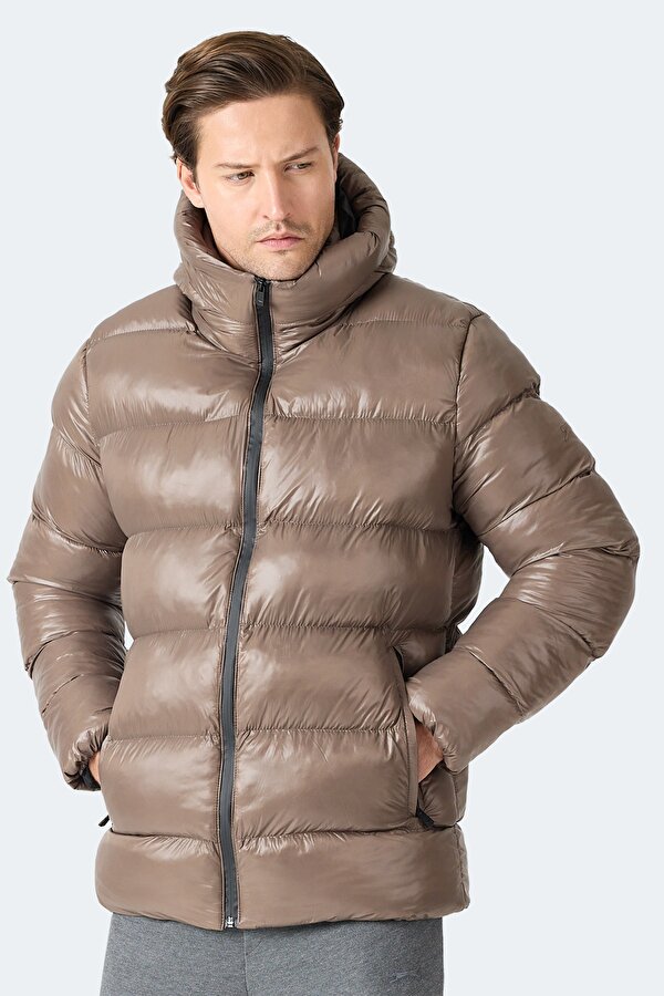 HOOT Erkek Kapüşonlu Şişme Kahve Mont & Kaban