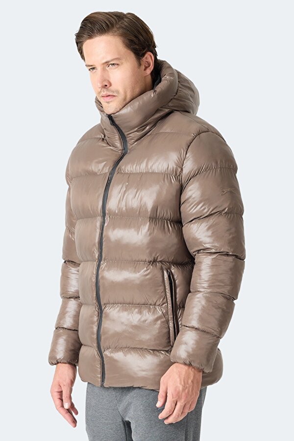 HOOT Erkek Kapüşonlu Şişme Kahve Mont & Kaban