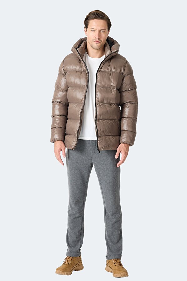 HOOT Erkek Kapüşonlu Şişme Kahve Mont & Kaban