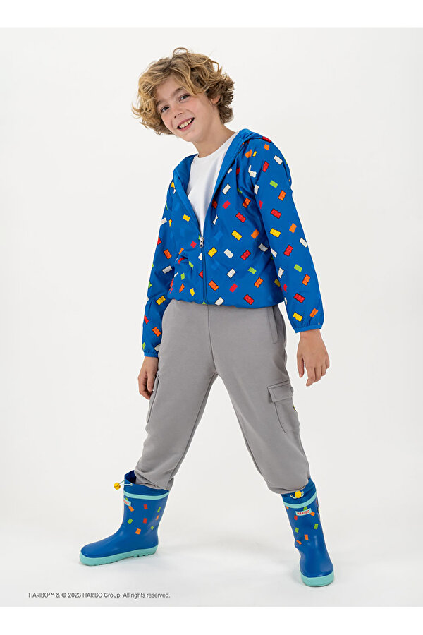 Lastikli Paça Gri Erkek Çocuk Eşofman Altı HRBTXT701 Çocuk Eşofman altı