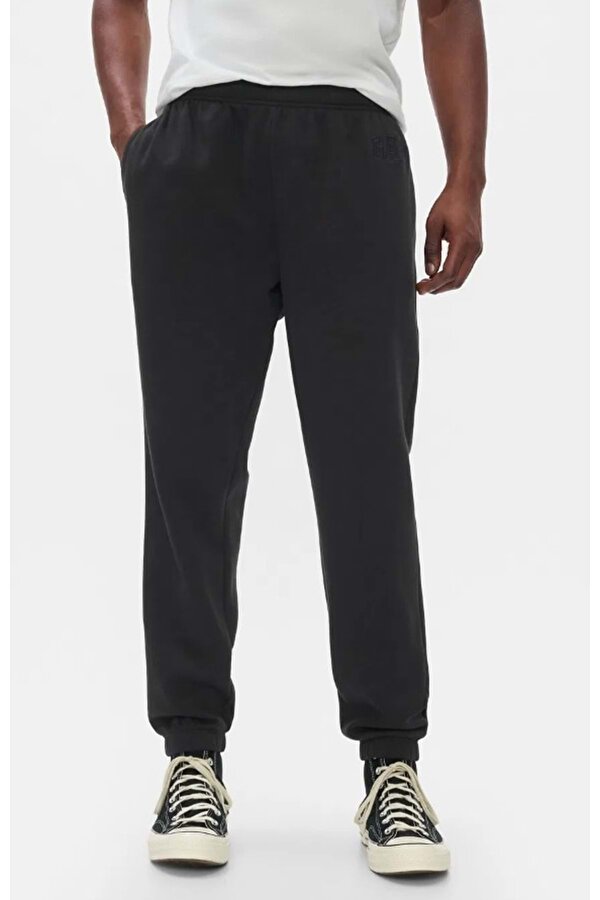 V-Herıtage 500382 Logo Logo Fleece Jogger Fransız Havlu Kumaş Erkek Eşofman Altı SİYAH