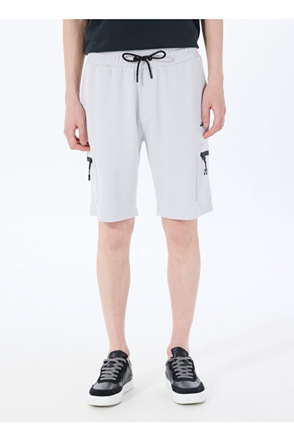 Gri Erkek Lastikli Sweat Şort J4SM-SHT7214