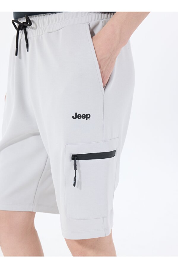 Gri Erkek Lastikli Sweat Şort J4SM-SHT7214