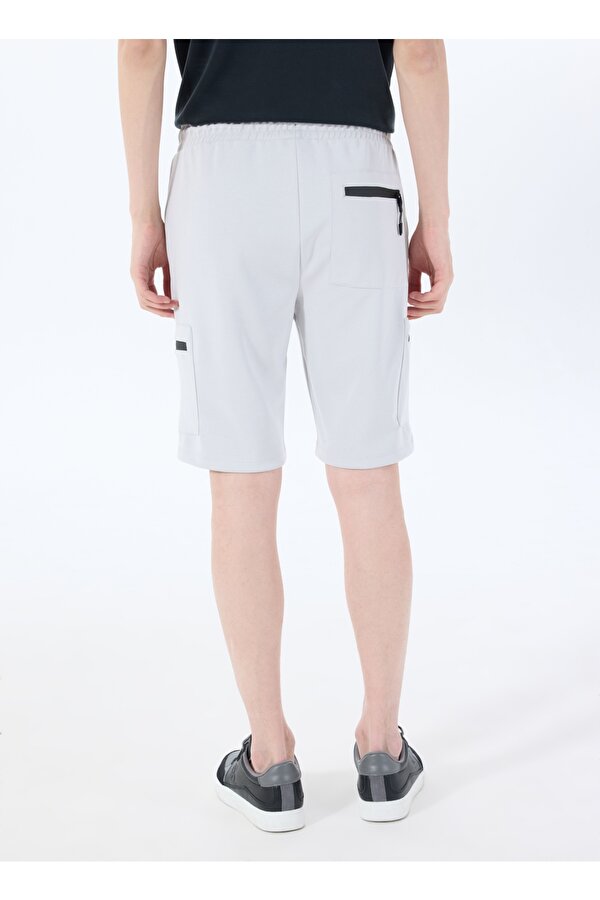 Gri Erkek Lastikli Sweat Şort J4SM-SHT7214