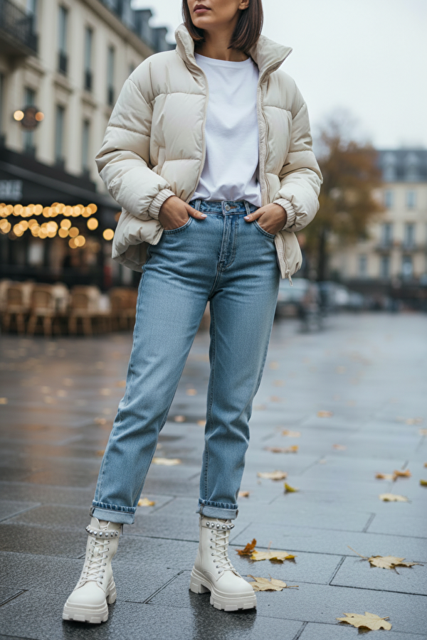 MANOIN 5PR KIRIK BEYAZ Kadın Postal