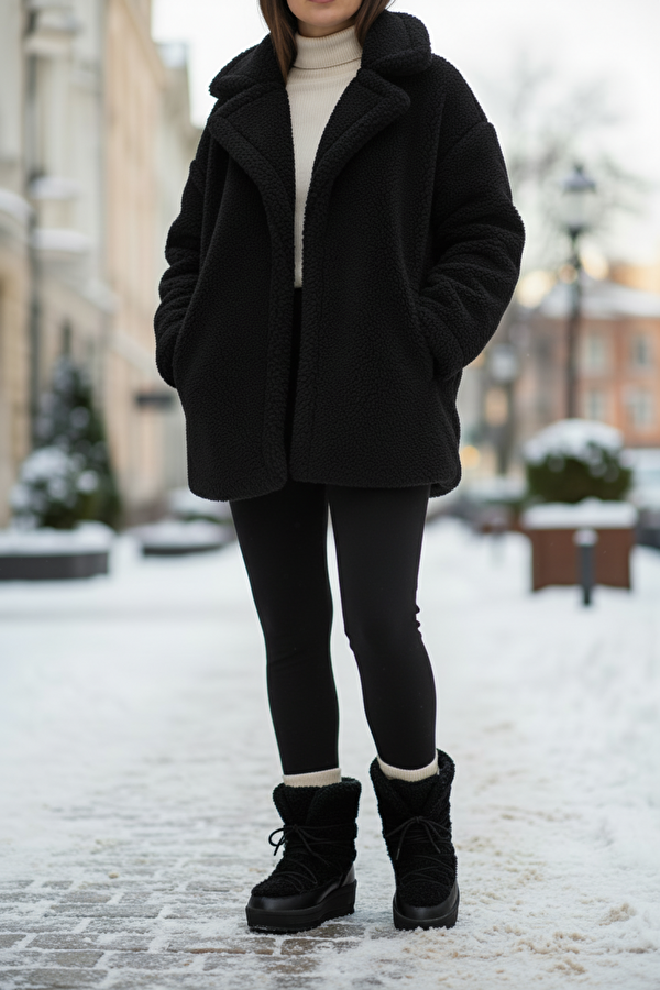 KEPPY 4PR Siyah Kadın Kar Botu