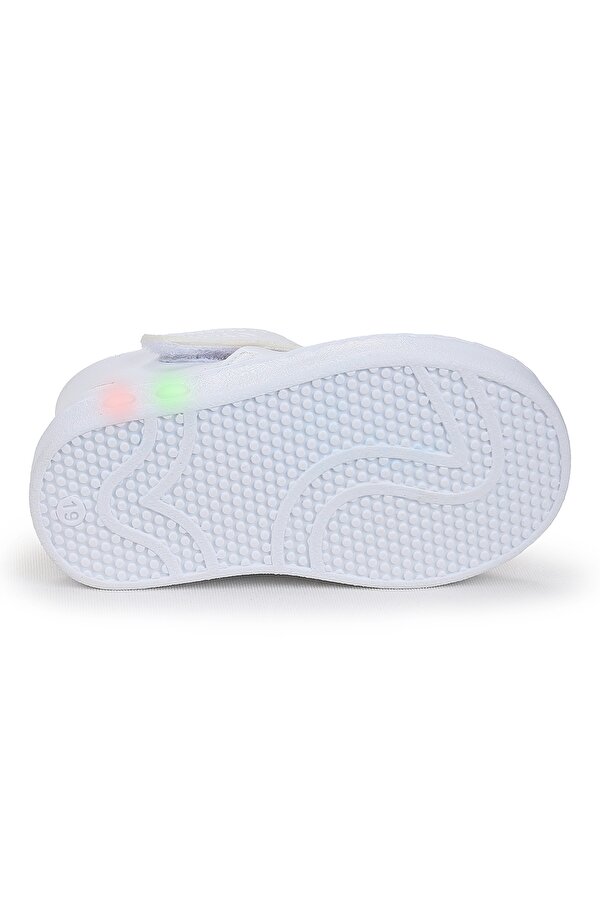 Limba Işıklı Cırtlı Erkek Bebek Sandalet Beyaz