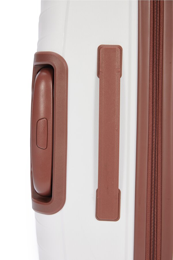 Benetton 8010 Laptop bölmeli Küçük Boy Polipropilen Kırılmaz Valiz  Tekerlekli Valiz BEYAZ