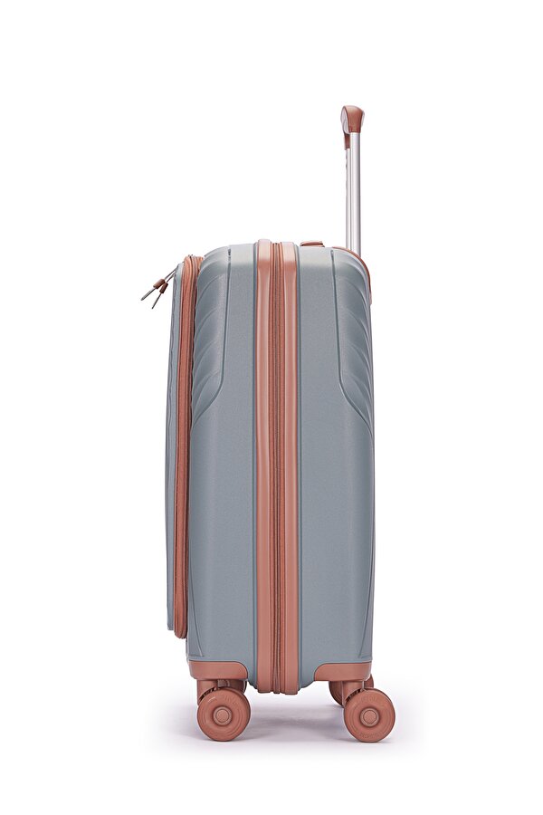 Benetton 8010 Laptop bölmeli Küçük Boy Polipropilen Kırılmaz Valiz  Tekerlekli Valiz ANTRESİT