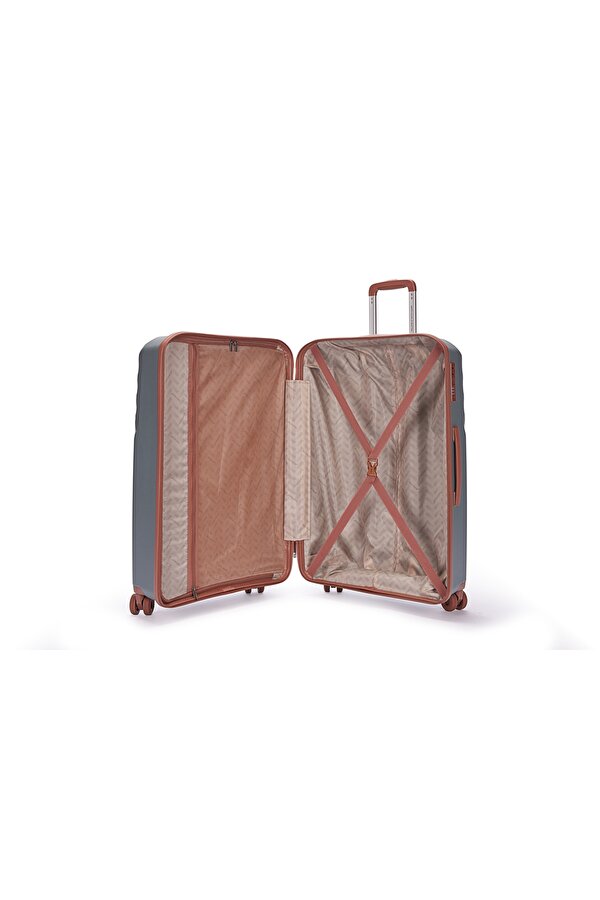 Benetton 8010 Laptop bölmeli Küçük Boy Polipropilen Kırılmaz Valiz  Tekerlekli Valiz ANTRESİT