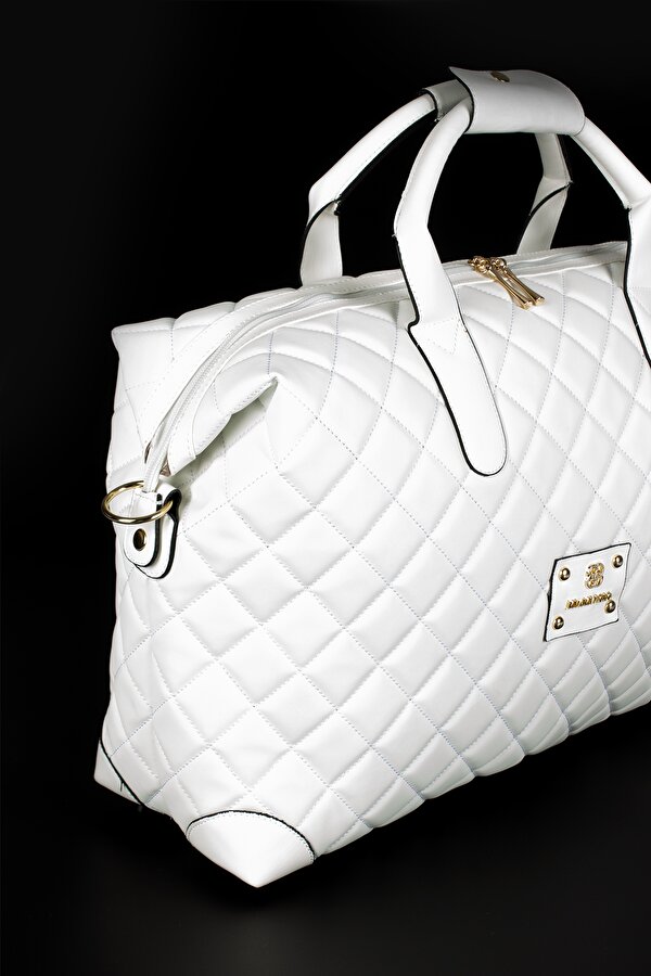 MİAMİ POLO 1203E Büyük  El Valizi Bavul  Seyahat Tatil Çantası BEYAZ