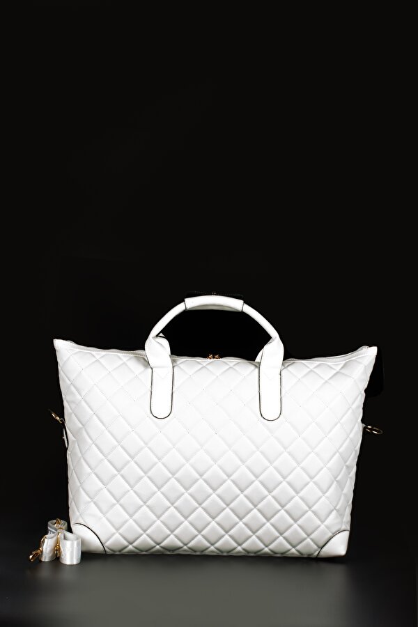 MİAMİ POLO 1203E Büyük  El Valizi Bavul  Seyahat Tatil Çantası BEYAZ