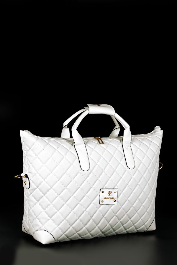 MİAMİ POLO 1203E Büyük  El Valizi Bavul  Seyahat Tatil Çantası BEYAZ