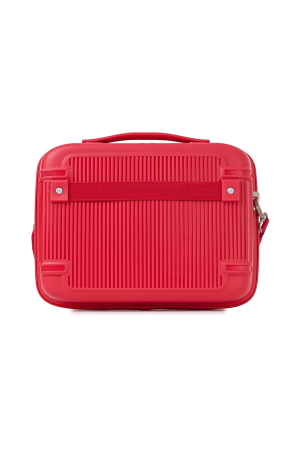 7070 Makyaj Polipropilen Kırılmaz Tekerlekli Valiz Şifreli KIRMIZI