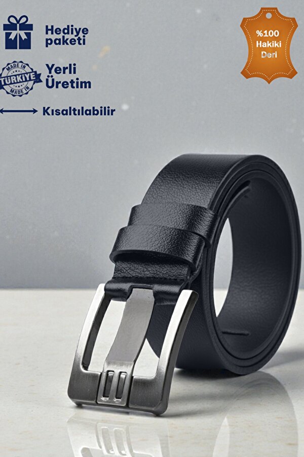 DeepSEA Koyu Lacivert %100 Hakiki Deri Kalın Dilli Spor Kemer | Kısaltılabilir | Günlük & Spor | Yerli Üretim 1801312