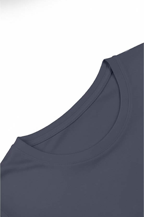 DeepSEA Füme Dar Kalıp Likralı %90 Pamuk Erkek Sweatshirt – Vücuda Oturan İnce Penye Sweat 2300423