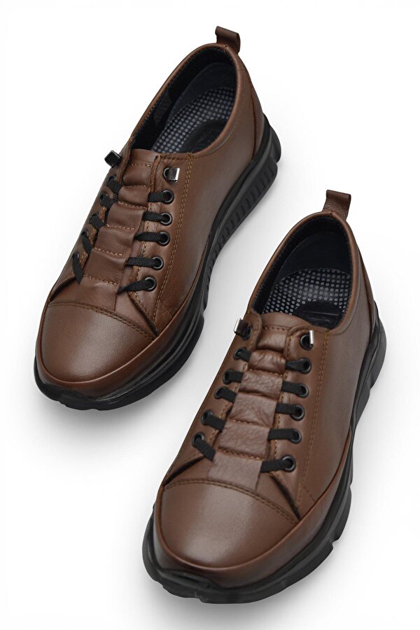 605 Tam Ortopedik Poli Hafif Taban Günlük Hakiki Deri Kadın Ayakkabı Lastikli