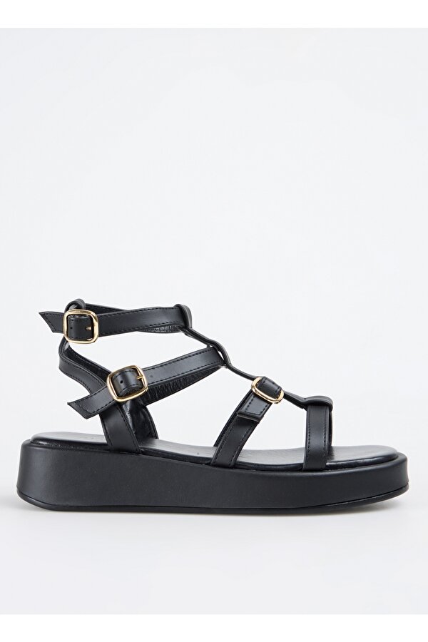 Siyah Kadın Sandalet HULONG