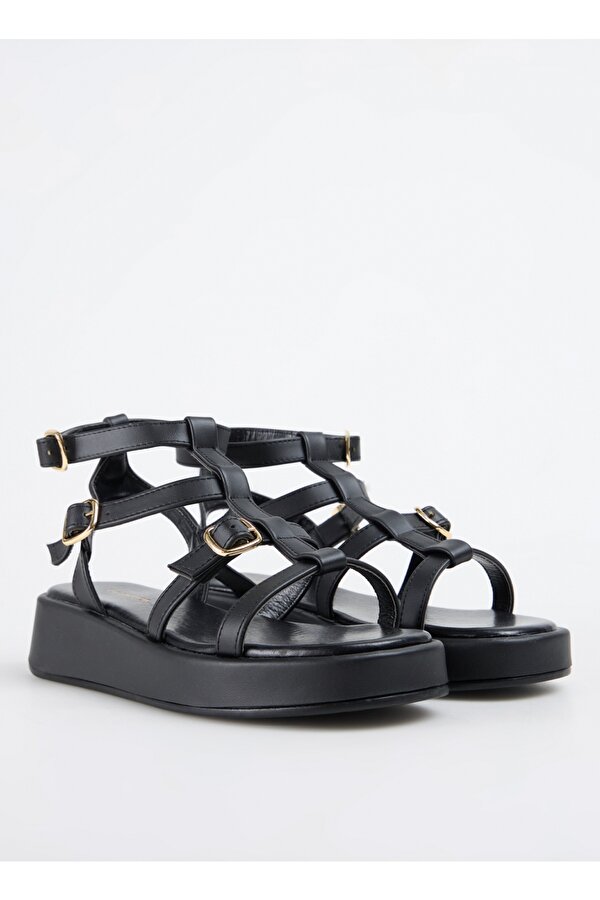Siyah Kadın Sandalet HULONG