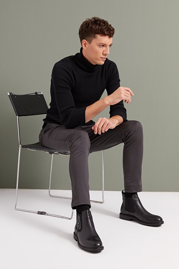 Erkek Hakiki Deri Bot 153447Z204 Siyah