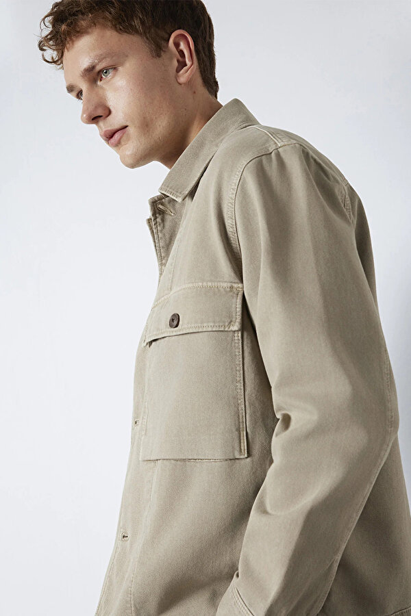 Erkek Uzun Kollu Çift Cepli Gömlek M0211778 Laurel Oak