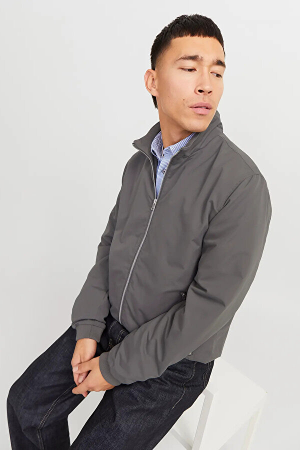 Erkek Jjerush Dik Yaka Bomber Ceket 12204277 Gri