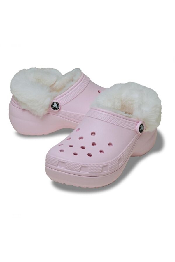 212854 Classic Platform Fuzz Lined Clog Pembe Kadın Terlik