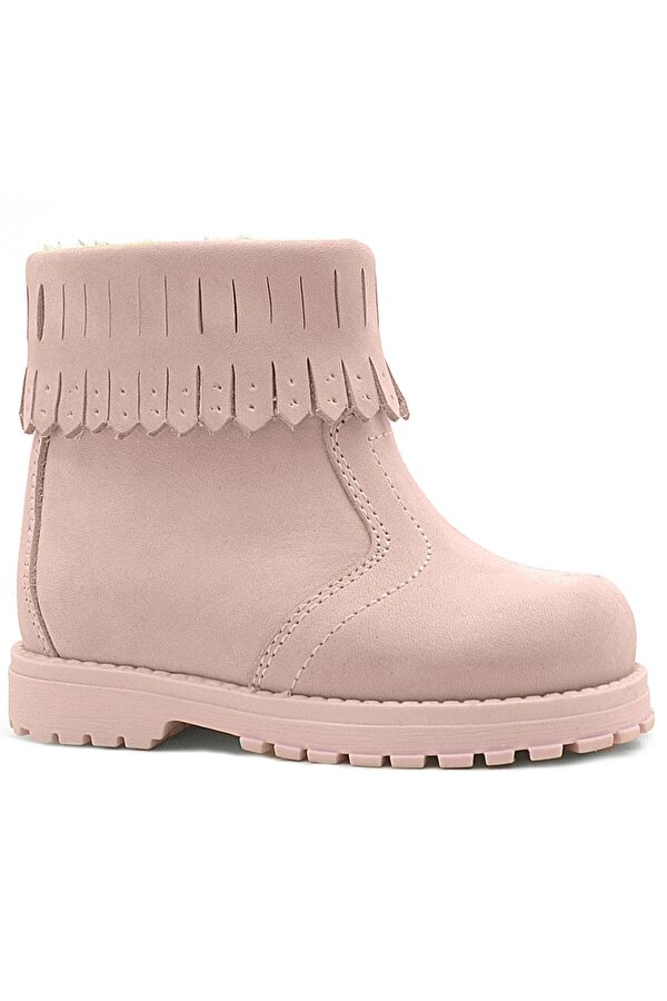 Chiron Hakiki Deri Pembe Fermuarlı Kız Çocuk Bot Çizme