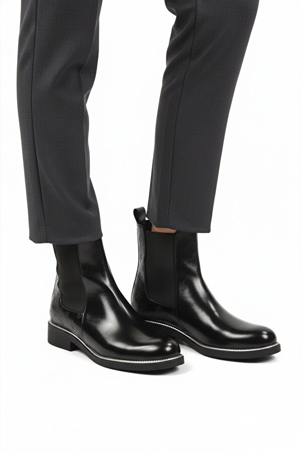 PC-55086 Z İçi Polarlı Siyah Rugan Kadın Bot