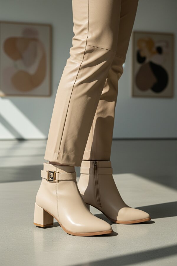 PC-54975 Z Krem Parlak Kadın Bot