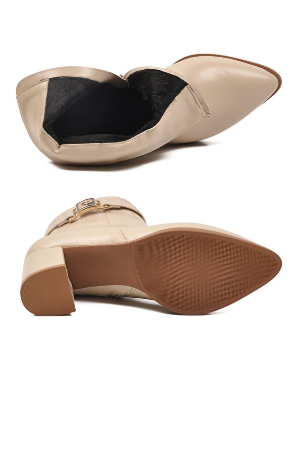 PC-54975 Z Krem Parlak Kadın Bot