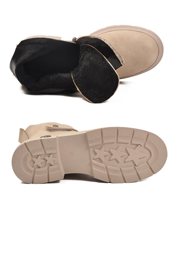 PC-55336 Z Bej Nubuk Kadın Bot