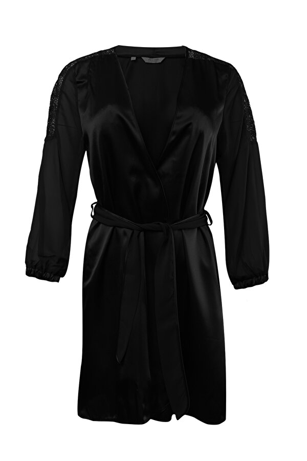 6 Lı Saten Gecelik Çeyiz Takım Siyah