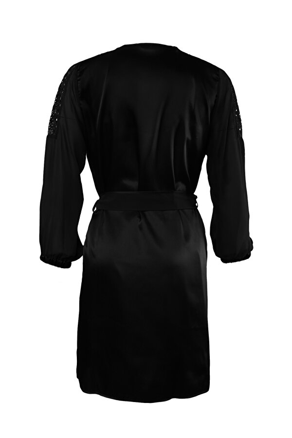 6 Lı Saten Gecelik Çeyiz Takım Siyah