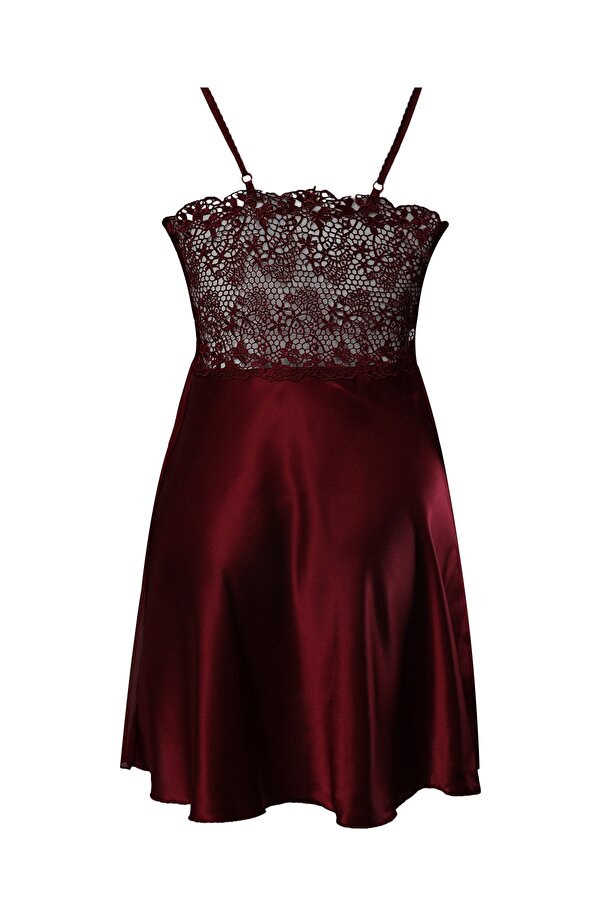 6 Lı Saten Gecelik Çeyiz Takım Bordo