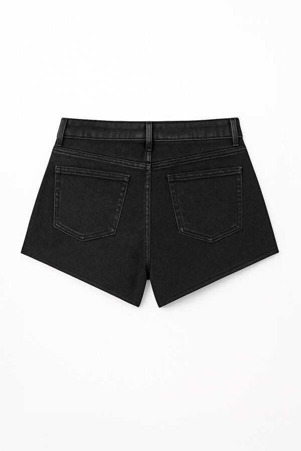 Kadın Yüksek Bel Püsküllü Paça Jean Şort