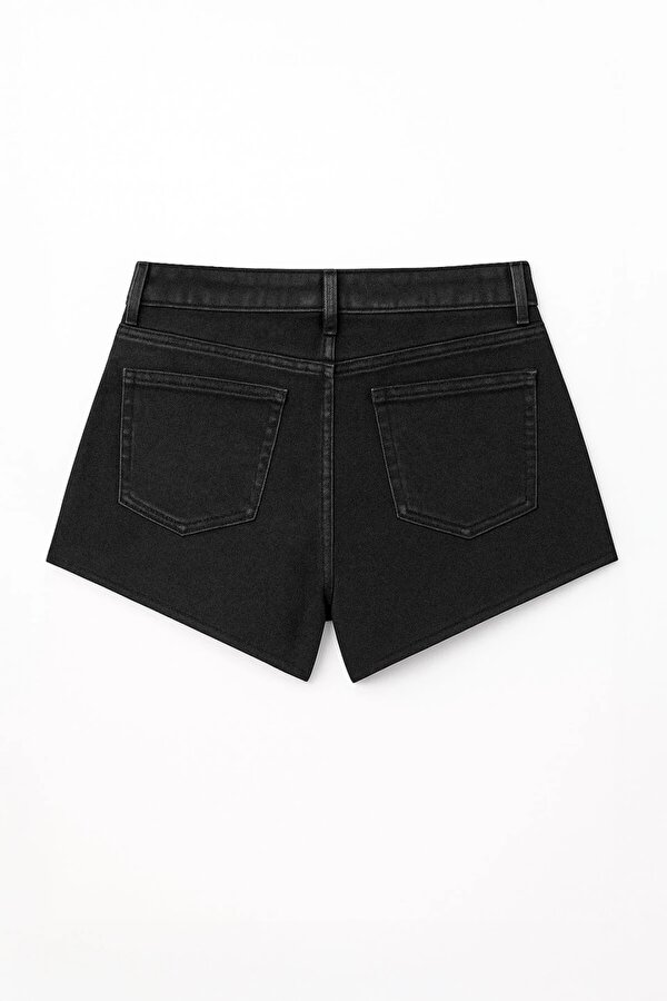 Kadın Yüksek Bel Püsküllü Paça Jean Şort