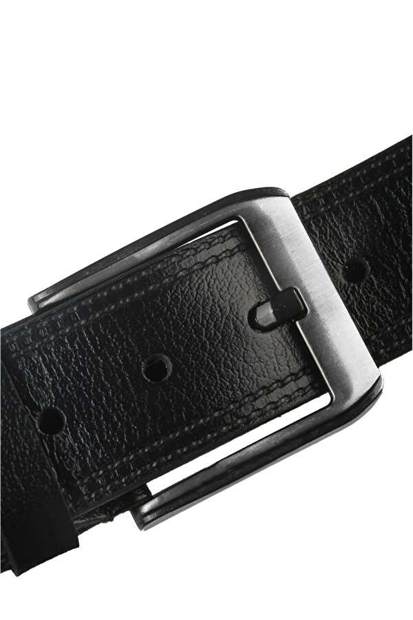 DeepSEA Siyah %100 Hakiki Deri Kot Kemeri – Kenarları Desenli – Kısaltılabilir Erkek Deri Kemer 2602666